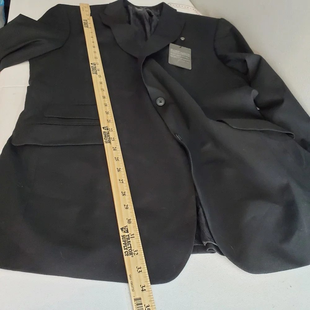 JOE Joseph Abboud Mens Black Wool Blend 2 Button Blazer Sport Coat Jacket Custom